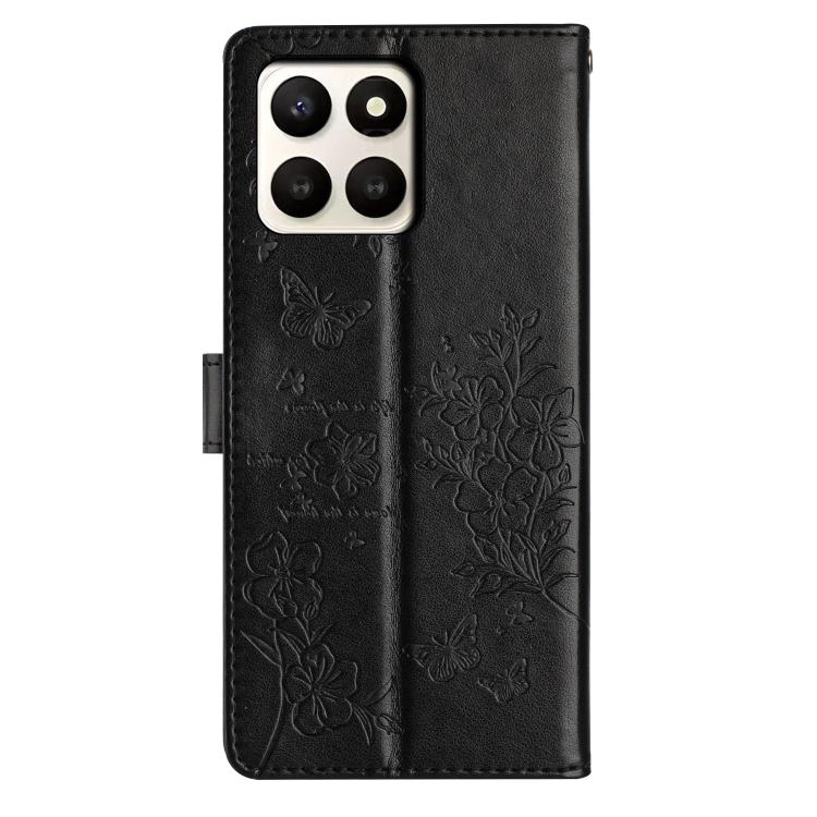 For Honor X7d 5G Butterflies And Flowers Leather Phone Case