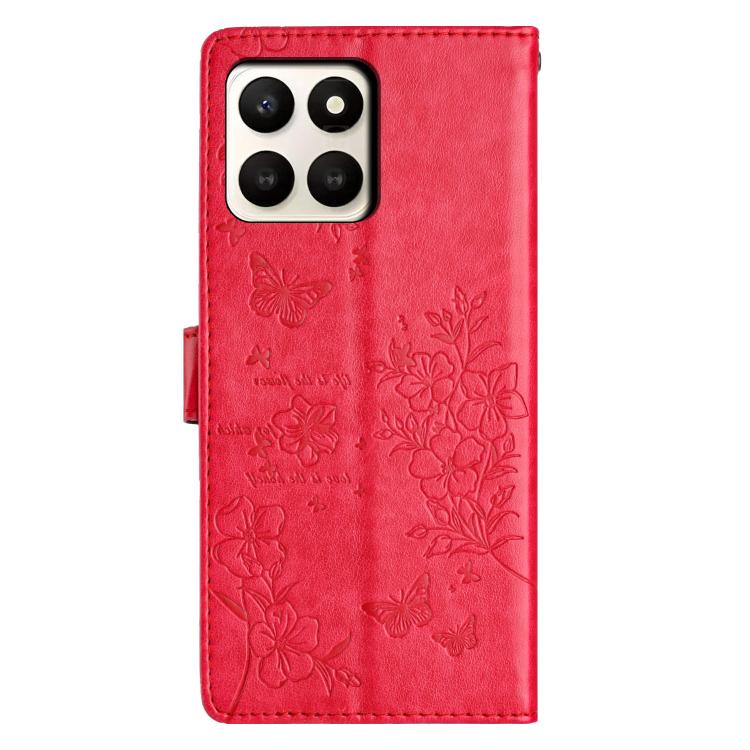 For Honor X7d 5G Butterflies And Flowers Leather Phone Case