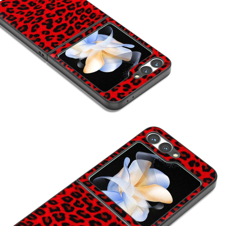For Samsung Galaxy Z Flip6 / Flip7 FE Black Frame Leopard Full Coverage Phone Case