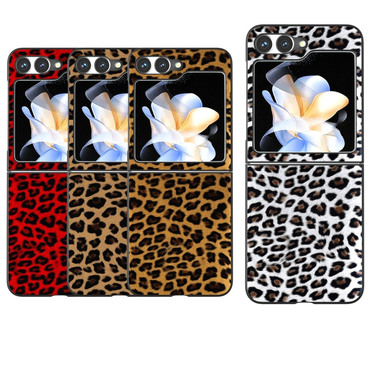 For Samsung Galaxy Z Flip6 / Flip7 FE Black Frame Leopard Full Coverage Phone Case