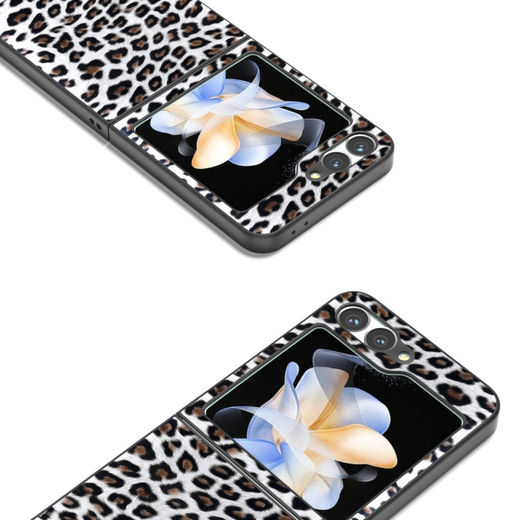 For Samsung Galaxy Z Flip6 / Flip7 FE Black Frame Leopard Full Coverage Phone Case