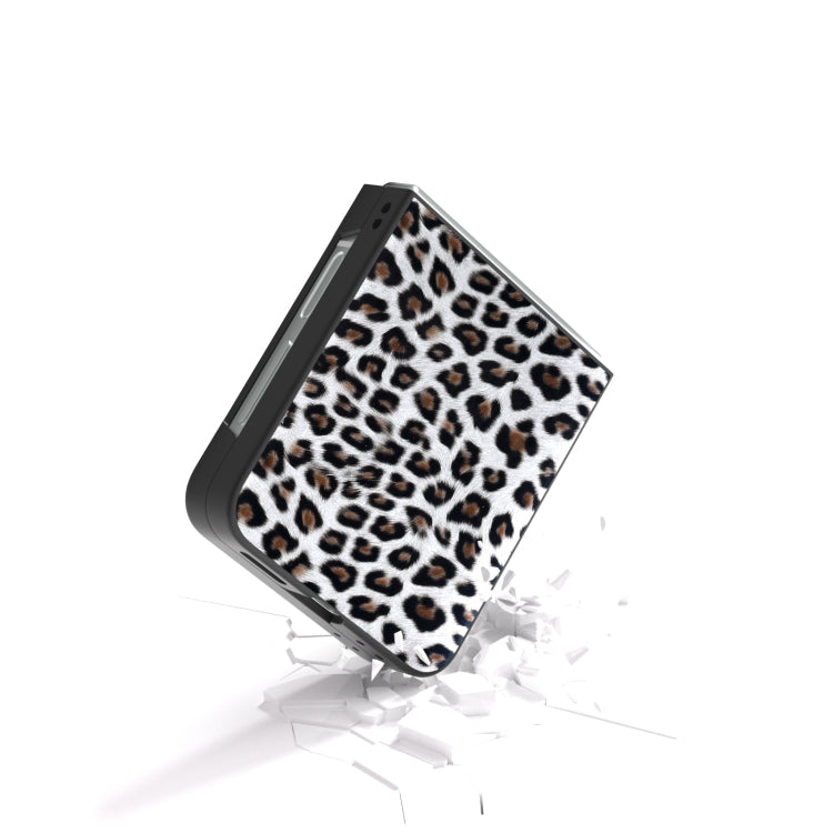 For Samsung Galaxy Z Flip6 / Flip7 FE Black Frame Leopard Full Coverage Phone Case