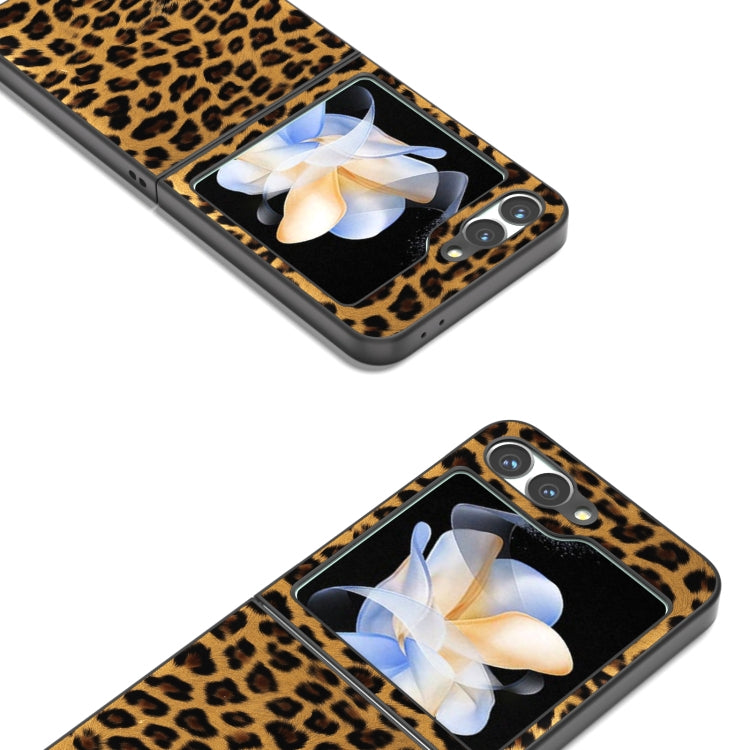 For Samsung Galaxy Z Flip6 / Flip7 FE Black Frame Leopard Full Coverage Phone Case