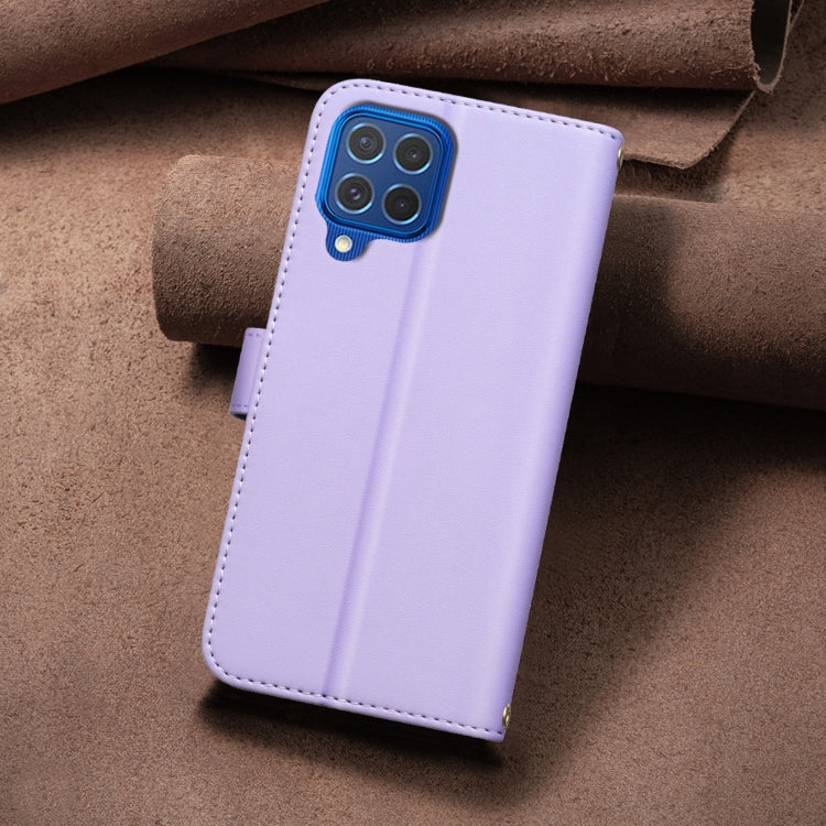 For Samsung Galaxy M62 Square Texture Leather Phone Case