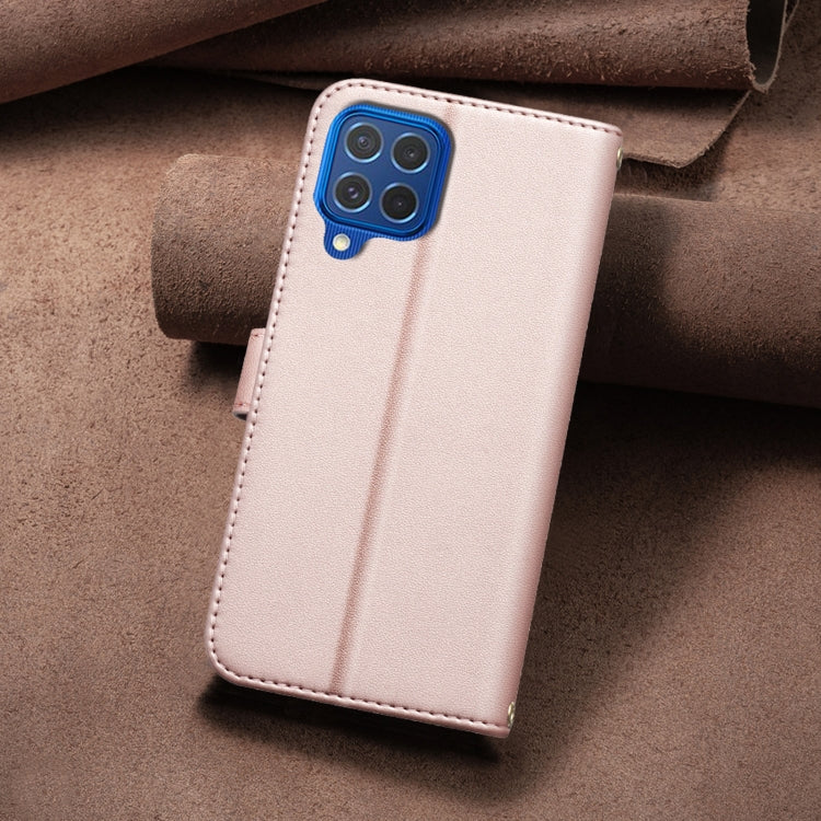 For Samsung Galaxy M62 Square Texture Leather Phone Case