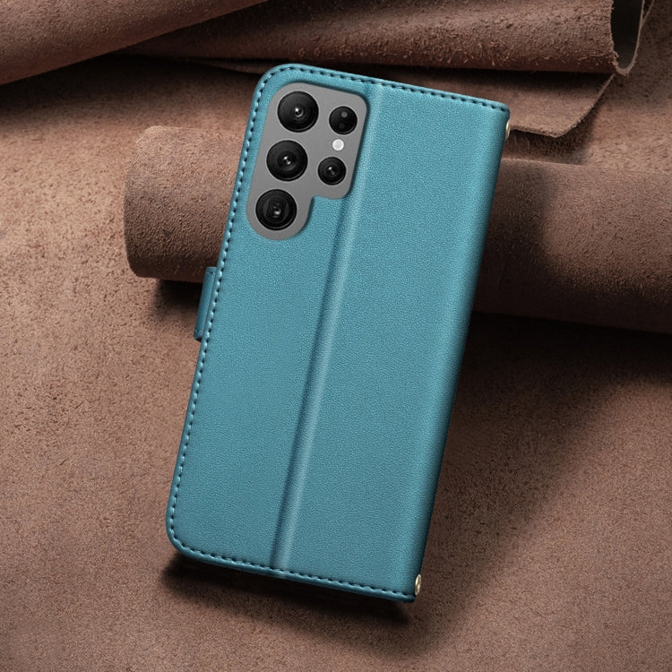 For Samsung Galaxy S23 Ultra 5G Square Texture Leather Phone Case