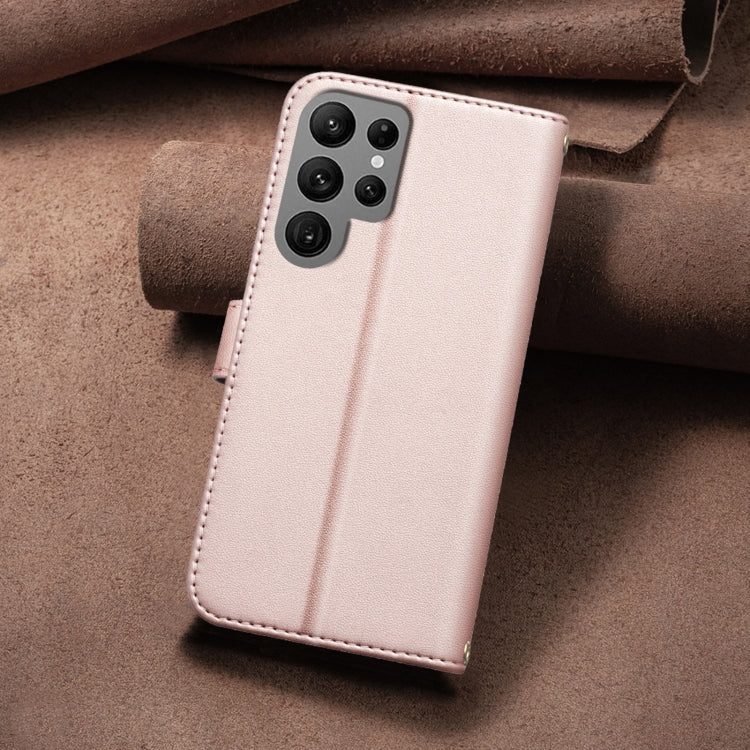 For Samsung Galaxy S23 Ultra 5G Square Texture Leather Phone Case