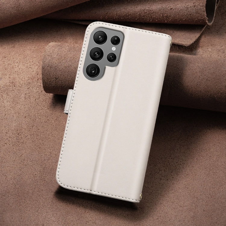 For Samsung Galaxy S23 Ultra 5G Square Texture Leather Phone Case