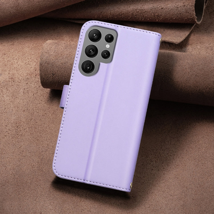 For Samsung Galaxy S24 Ultra 5G Square Texture Leather Phone Case