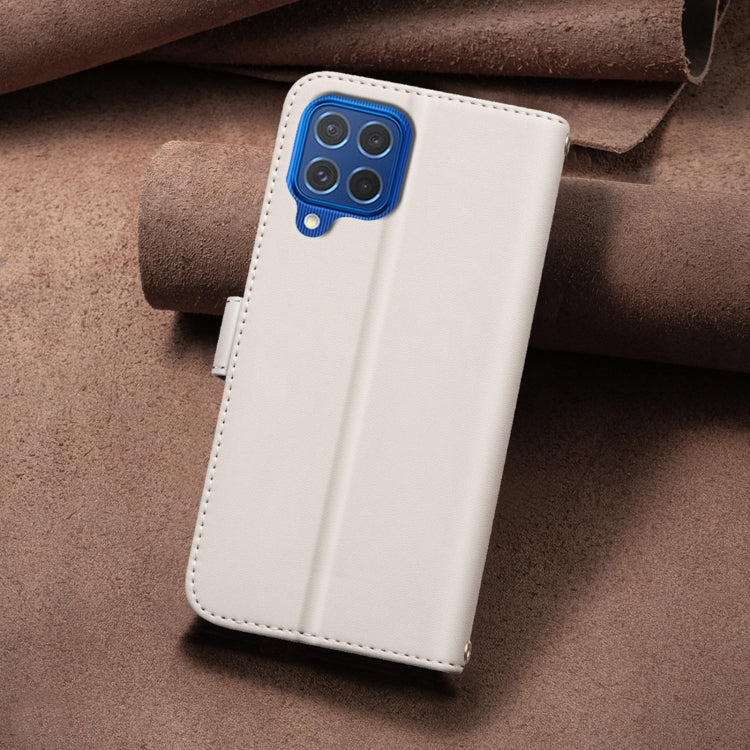 For Samsung Galaxy A12 Square Texture Leather Phone Case