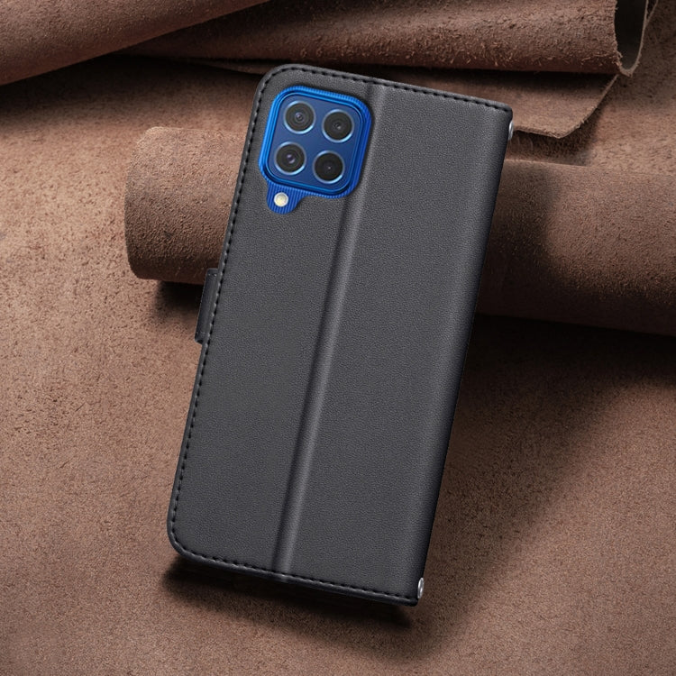 For Samsung Galaxy A12 Square Texture Leather Phone Case