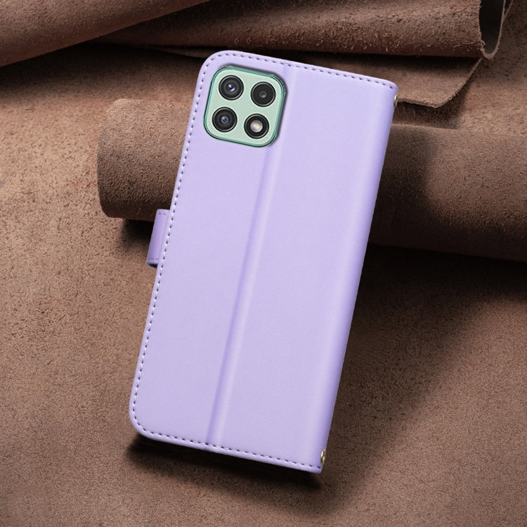 For Samsung Galaxy A22 5G Square Texture Leather Phone Case