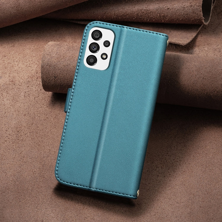For Samsung Galaxy A33 Square Texture Leather Phone Case