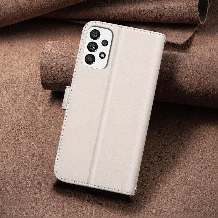 For Samsung Galaxy A33 Square Texture Leather Phone Case