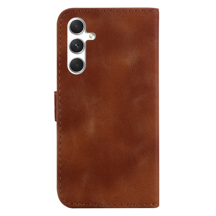 For Samsung Galaxy S25 5G Seven-shaped Embossed Leather Phone Case