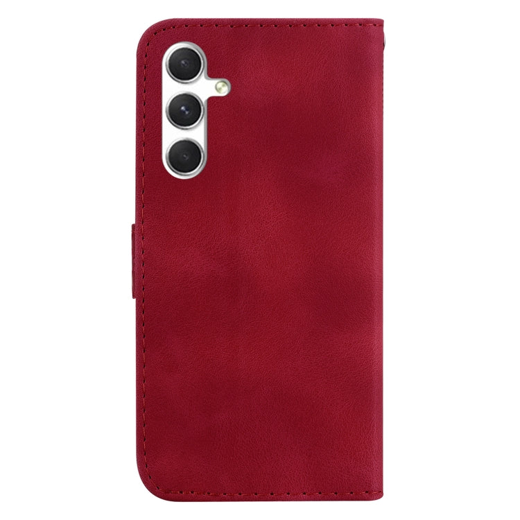 For Samsung Galaxy S25 5G Seven-shaped Embossed Leather Phone Case