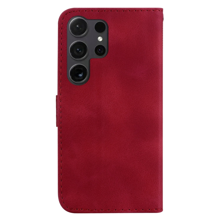 For Samsung Galaxy S25 Ultra 5G Seven-shaped Embossed Leather Phone Case