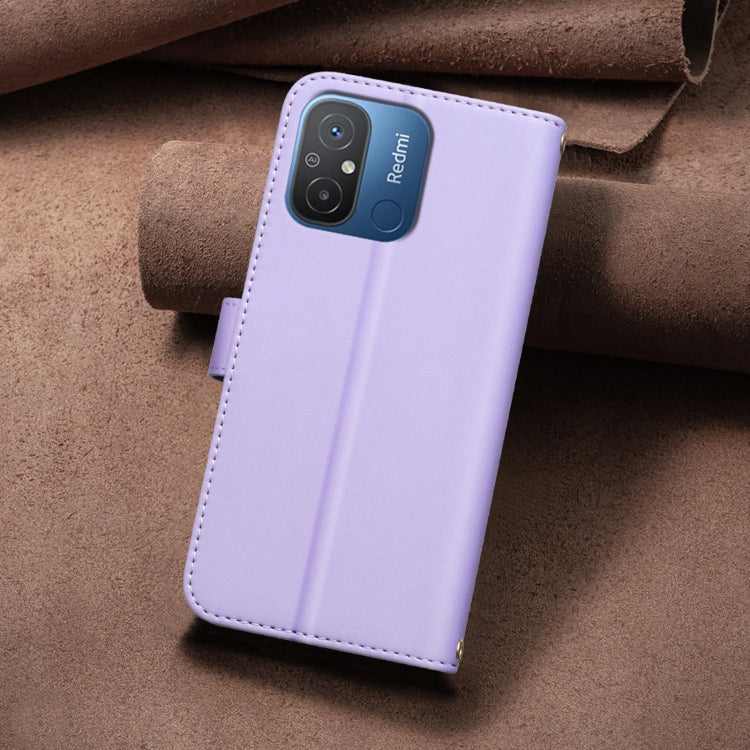 For Xiaomi Poco C55 / Redmi 12C Square Texture Leather Phone Case