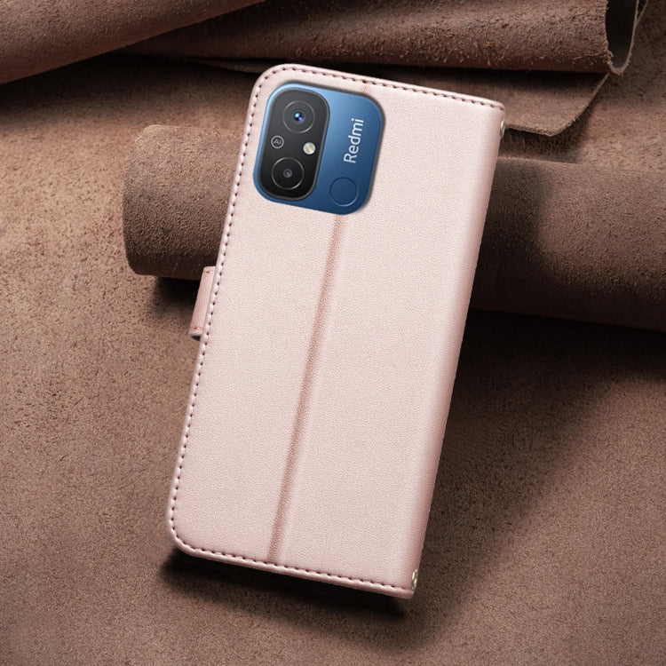 For Xiaomi Poco C55 / Redmi 12C Square Texture Leather Phone Case