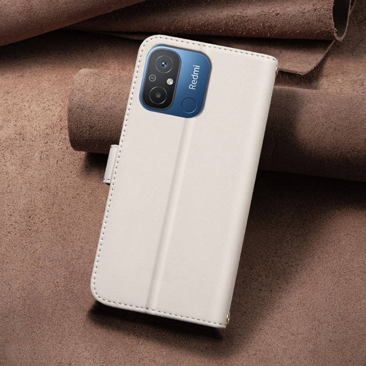 For Xiaomi Poco C55 / Redmi 12C Square Texture Leather Phone Case