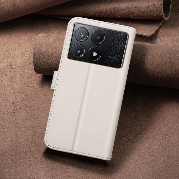 For Xiaomi Poco X6 Pro / Redmi K70E Square Texture Leather Phone Case
