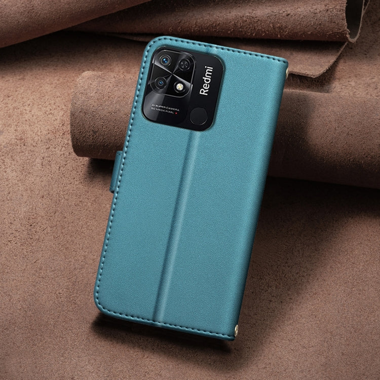 For Redmi 10C Square Texture Leather Phone Case