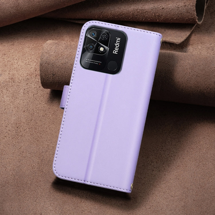 For Redmi 10C Square Texture Leather Phone Case