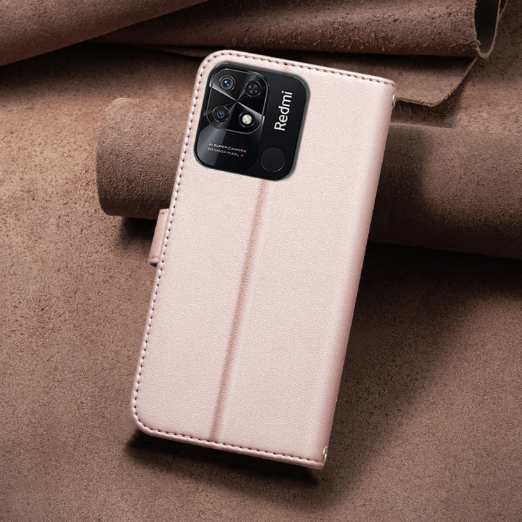 For Redmi 10C Square Texture Leather Phone Case
