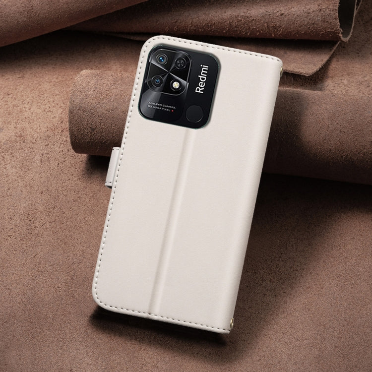 For Redmi 10C Square Texture Leather Phone Case