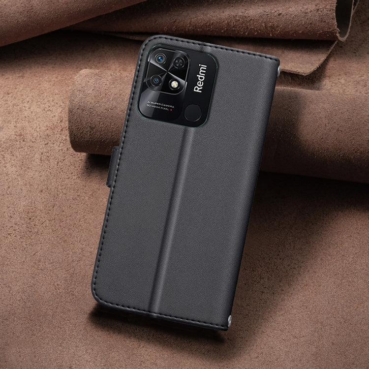 For Redmi 10C Square Texture Leather Phone Case