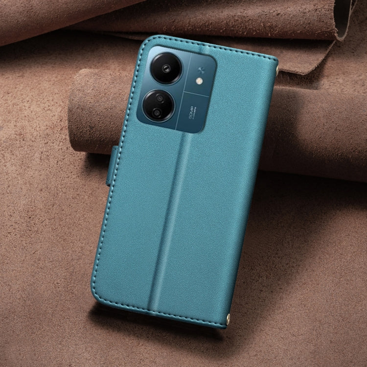 For Redmi 13C Square Texture Leather Phone Case