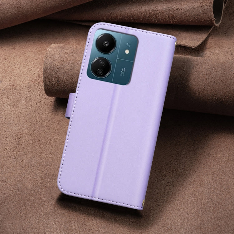 For Redmi 13C Square Texture Leather Phone Case