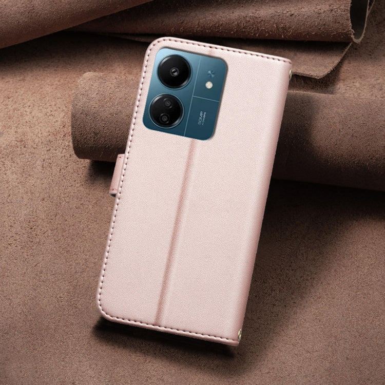 For Redmi 13C Square Texture Leather Phone Case