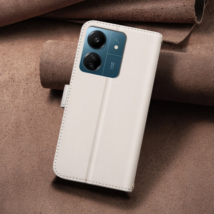 For Redmi 13C Square Texture Leather Phone Case