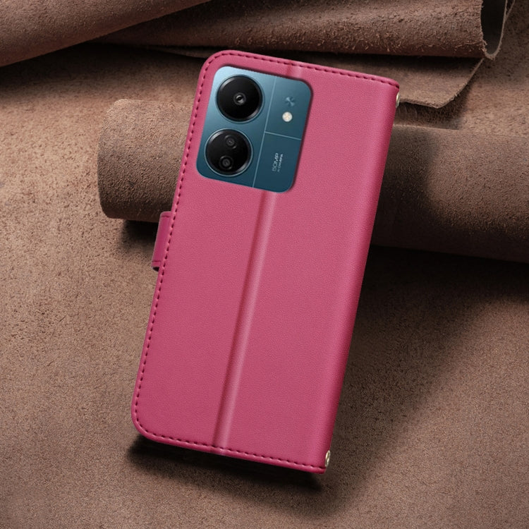 For Redmi 13C Square Texture Leather Phone Case
