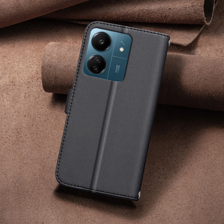 For Redmi 13C Square Texture Leather Phone Case