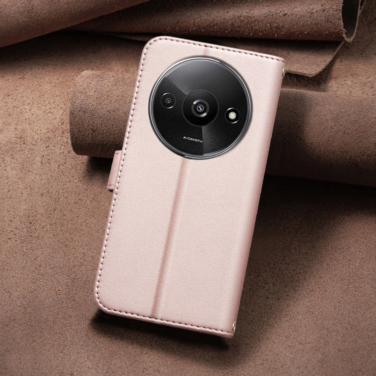 For Redmi A3 Square Texture Leather Phone Case