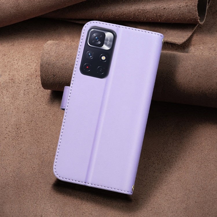 For Redmi Note 11 / Note 11S Square Texture Leather Phone Case