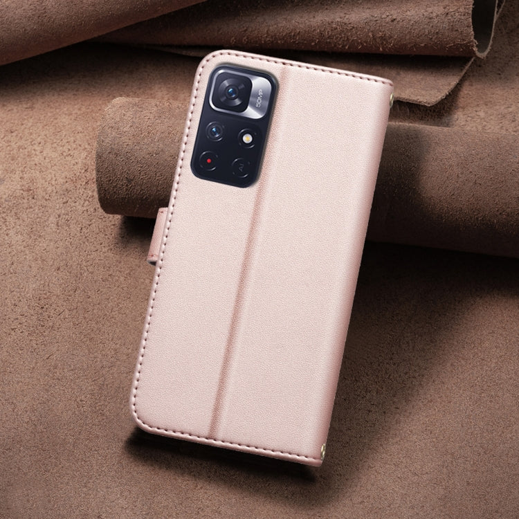 For Redmi Note 11 / Note 11S Square Texture Leather Phone Case