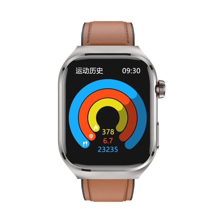 TK16 2.04 inch LCD Screen Leather Strap Smart Watch Supports Health Monitoring