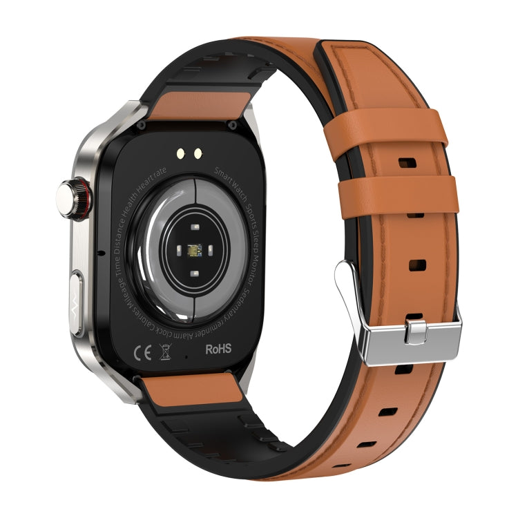 TK16 2.04 inch LCD Screen Leather Strap Smart Watch Supports Health Monitoring