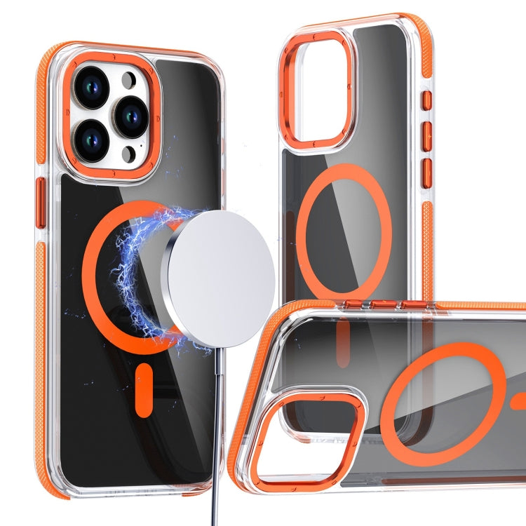 For iPhone 16 Pro Magsafe Dual-Color Transparent Black Full Coverage Phone Case