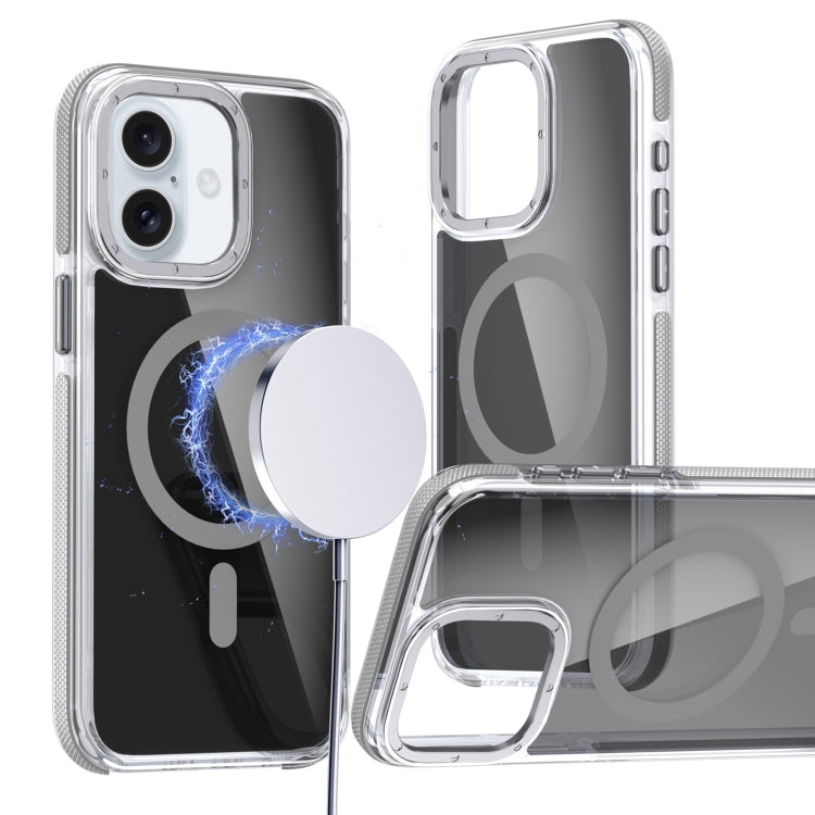 For iPhone 16 Plus Magsafe Dual-Color Transparent Black Full Coverage Phone Case