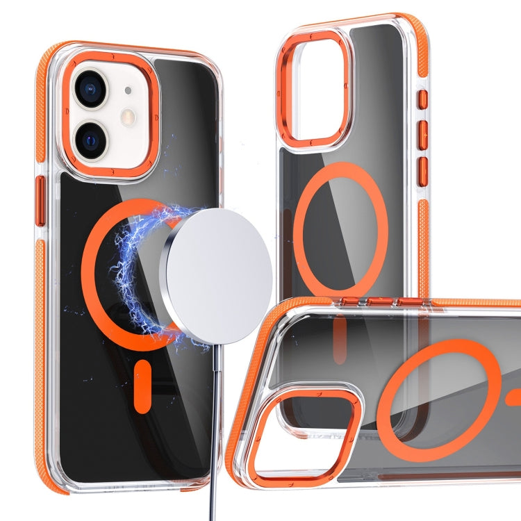 For iPhone 12 Pro / 12 Magsafe Dual-Color Transparent Black Full Coverage Phone Case