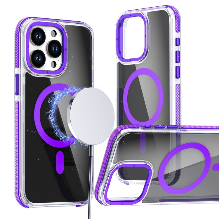 For iPhone 12 Pro Max Magsafe Dual-Color Transparent Black Full Coverage Phone Case