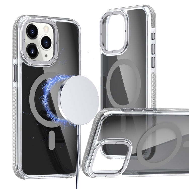 For iPhone 11 Pro Max Magsafe Dual-Color Transparent Black Full Coverage Phone Case