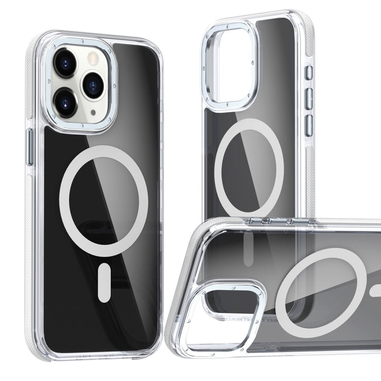 For iPhone 11 Pro Max Magsafe Dual-Color Transparent Black Full Coverage Phone Case