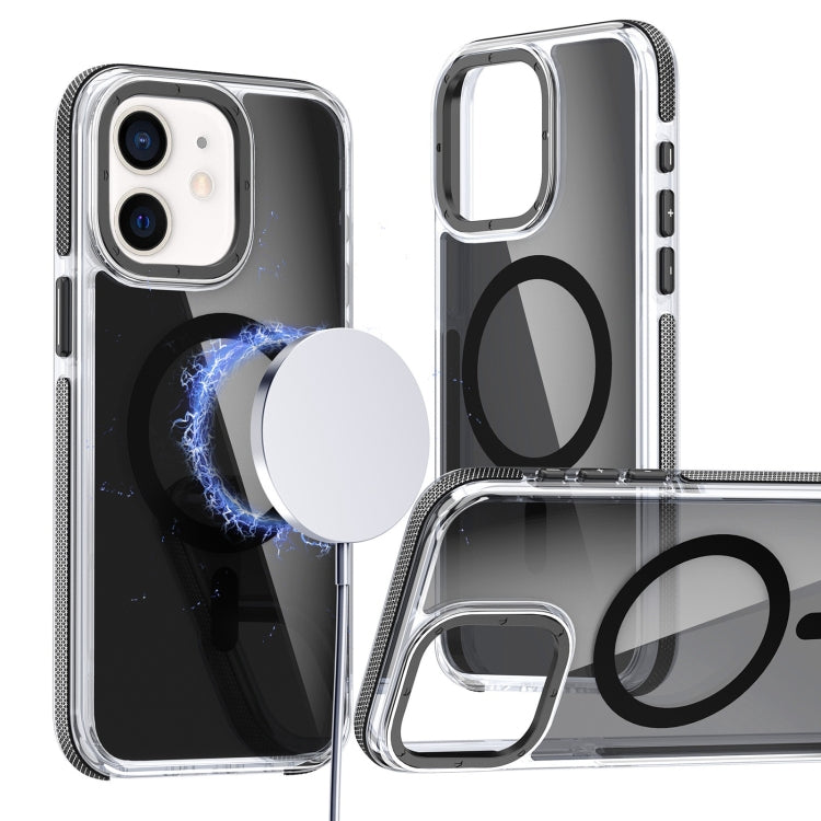 For iPhone 11 Magsafe Dual-Color Transparent Black Full Coverage Phone Case