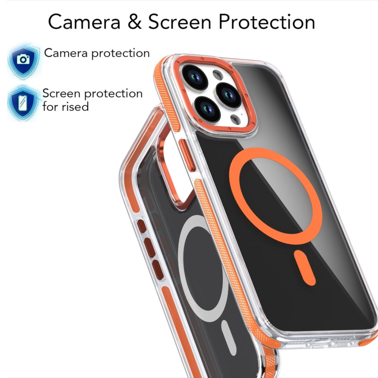 For iPhone 14 Pro Max Magsafe Dual-Color Transparent Black Full Coverage Phone Case