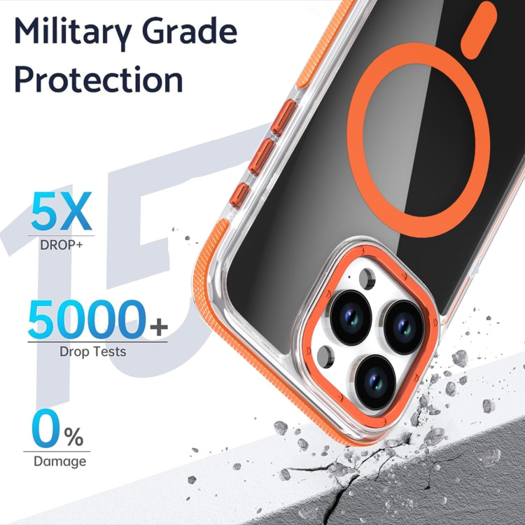 For iPhone 14 Pro Max Magsafe Dual-Color Transparent Black Full Coverage Phone Case